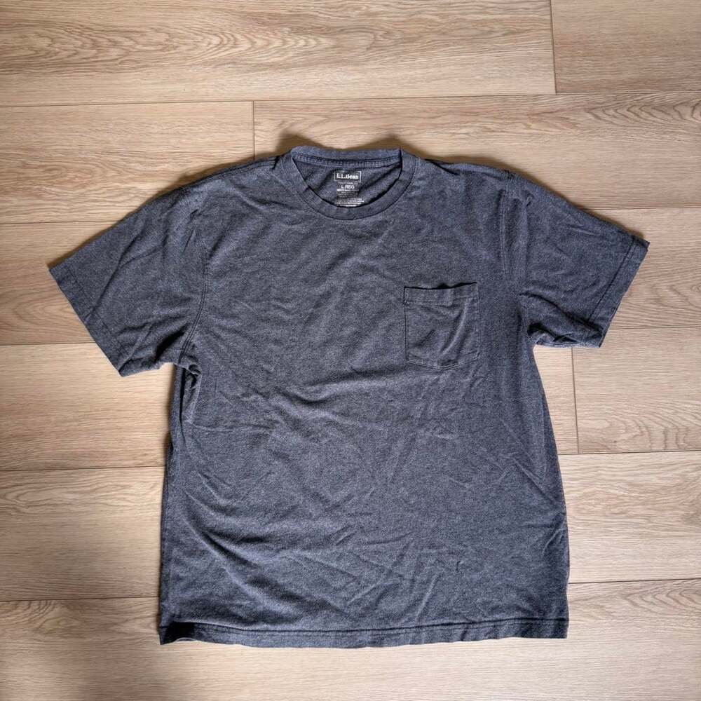 L.L.Bean Heather Gray Pocket T-Shirt Men’s Large Traditional Fit Cotton